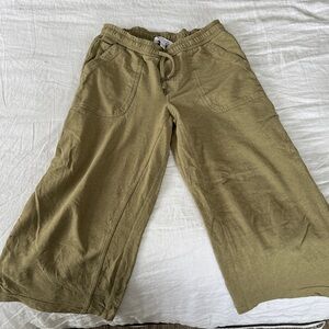 Athleta Farallon Heathered Wide Leg Crop Pants Green Size 6